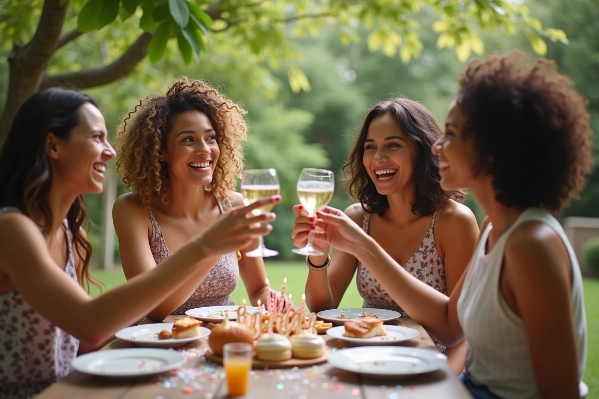Groupe de jeunes femmes lors d