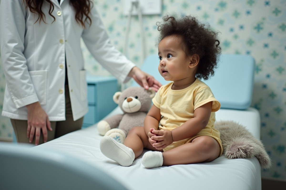 Fille de 20 mois lors d’un examen chez le pédiatre