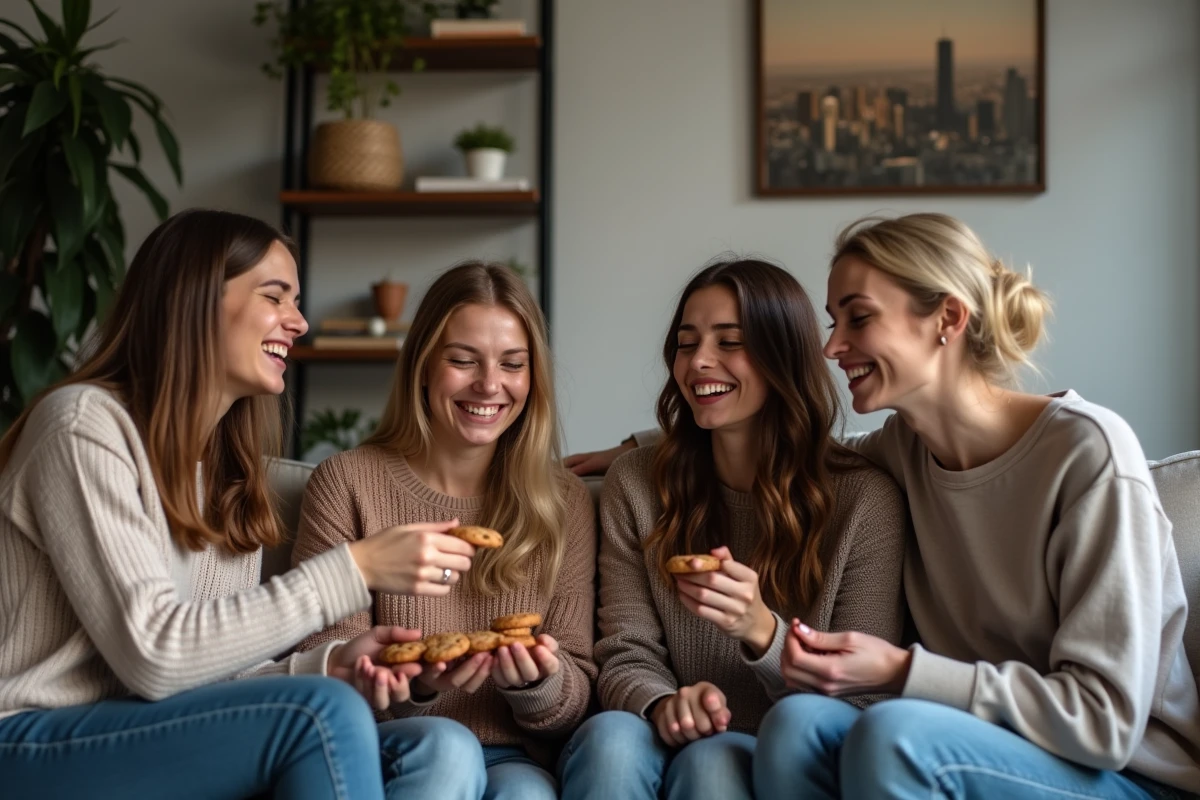 Groupe d'amis jouant à un jeu de société dans un salon chaleureux